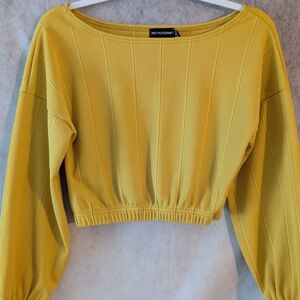 PrettyLittleThing Yellow Cuffed Sleeve Crop